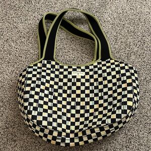 MacKenzie-Childs Black and Cream Checkered Tote